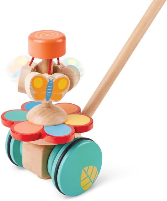 Hape Tanzende Schmetterlinge – Holz-Schiebespielzeug und Lauflernhilfe, flatternde Schmetterlinge be