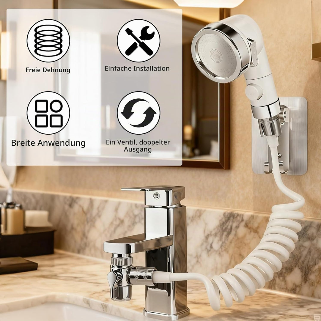 Handbrause für Waschbecken, Waschbeckenbrause mit Schlauch, Haarwäsche Handbrause Wasserhahn, Duschk