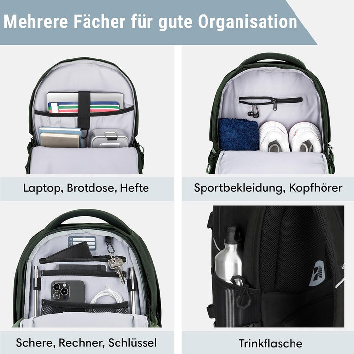 AUDETIC Schulrucksack Mädchen & Jungen Teenager - Cosmo - Schulranzen für Klasse 5 - Ergonomische Sc