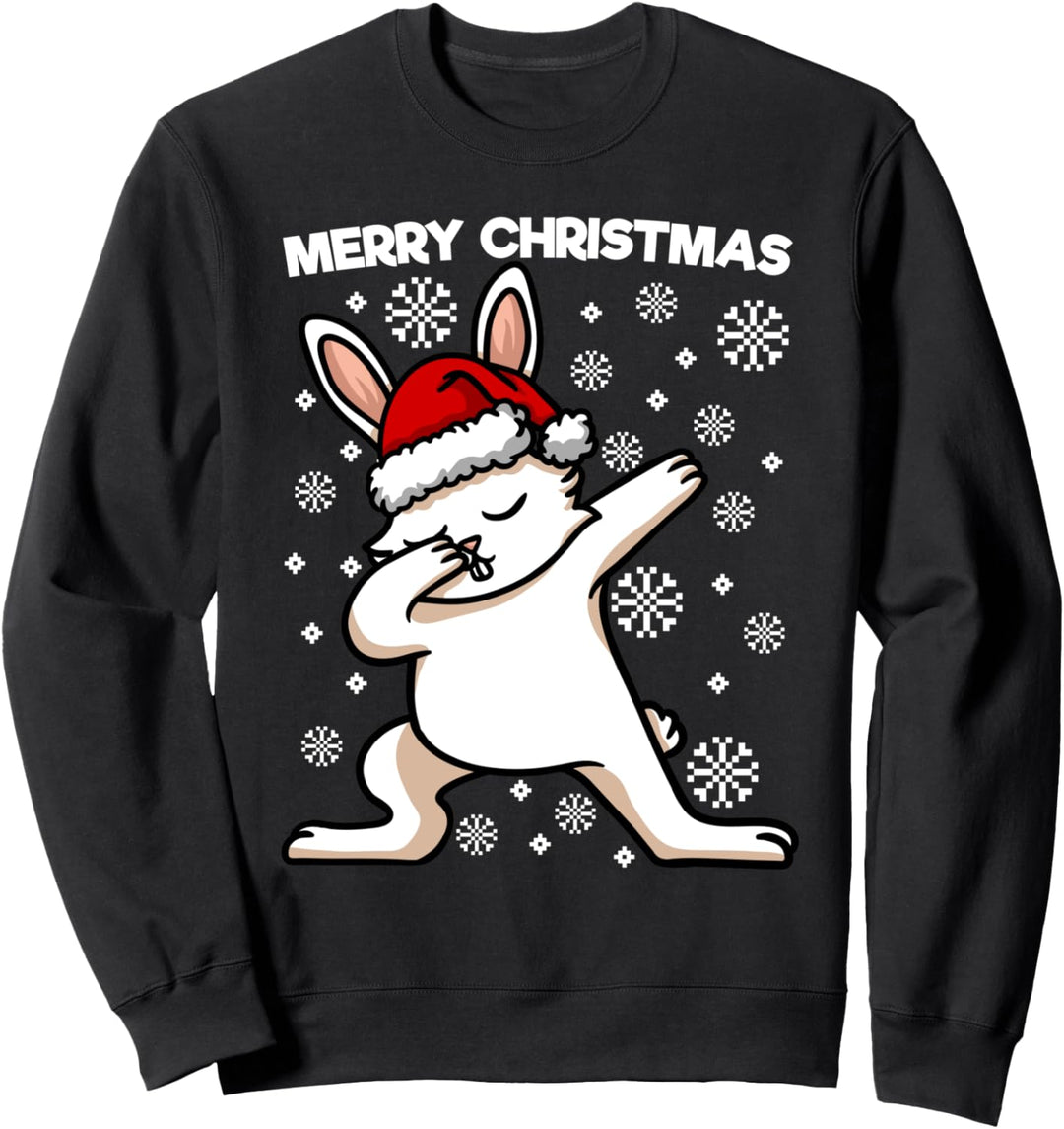 Dabbing Hase Weihnachtshase Weihnachten Merry Christmas Sweatshirt