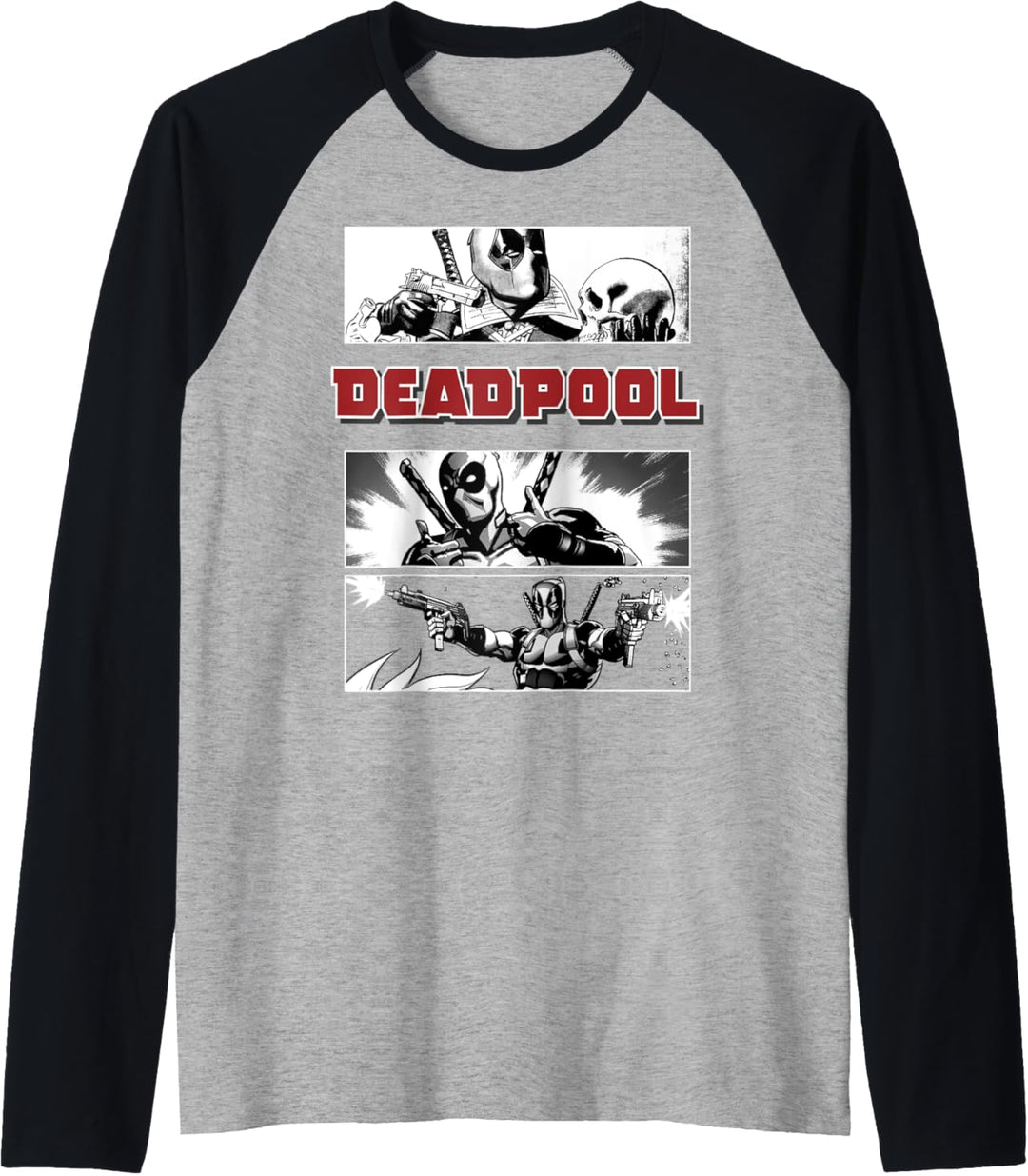 Marvel Deadpool Comic Action Panels Raglan