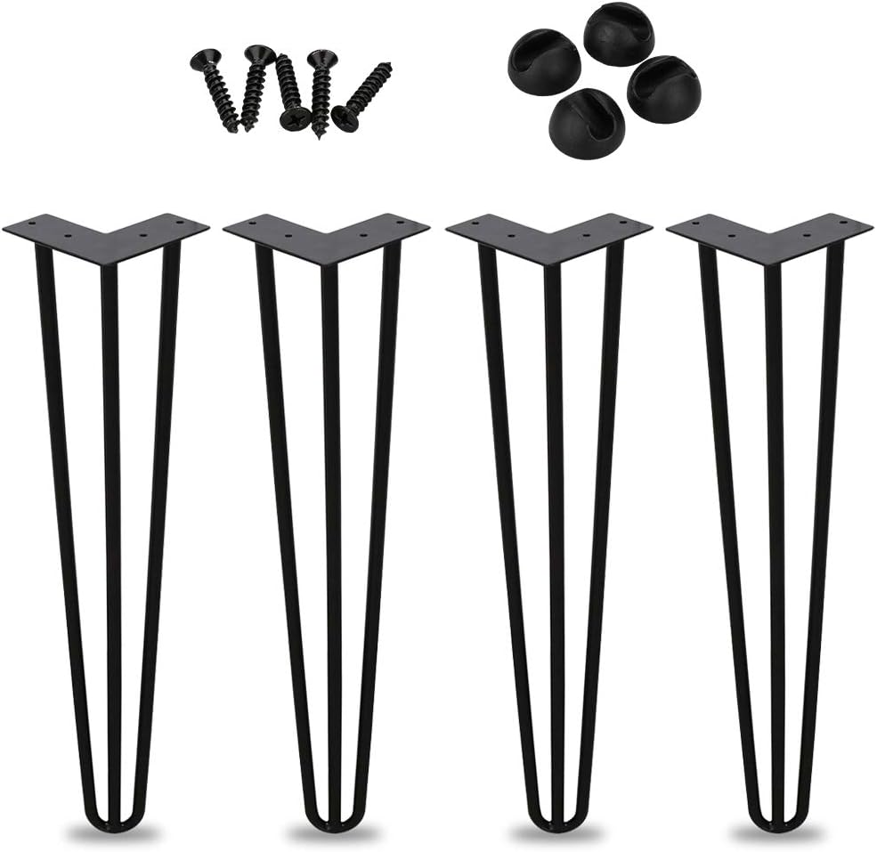 Einfeben 4X Haarnadel Tischbeine, Hochleistung Robuste Möbelfüsse Tischgestell Hairpin Legs, Länge 7