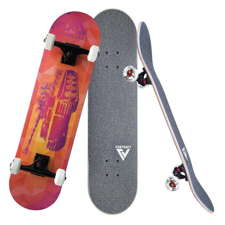 Komplett Skateboard Tiger-1 - für Kinder und Jugendliche - 7-lagiges Ahornholz Deck - Medium Concave