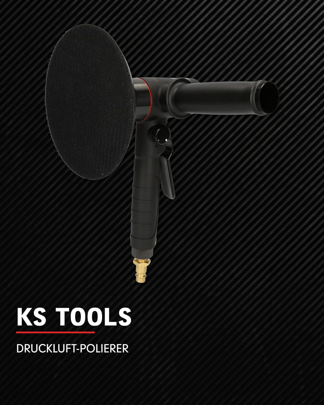 KS Tools 515.3063 1/4 Druckluft-Polierer Rot Schwarz