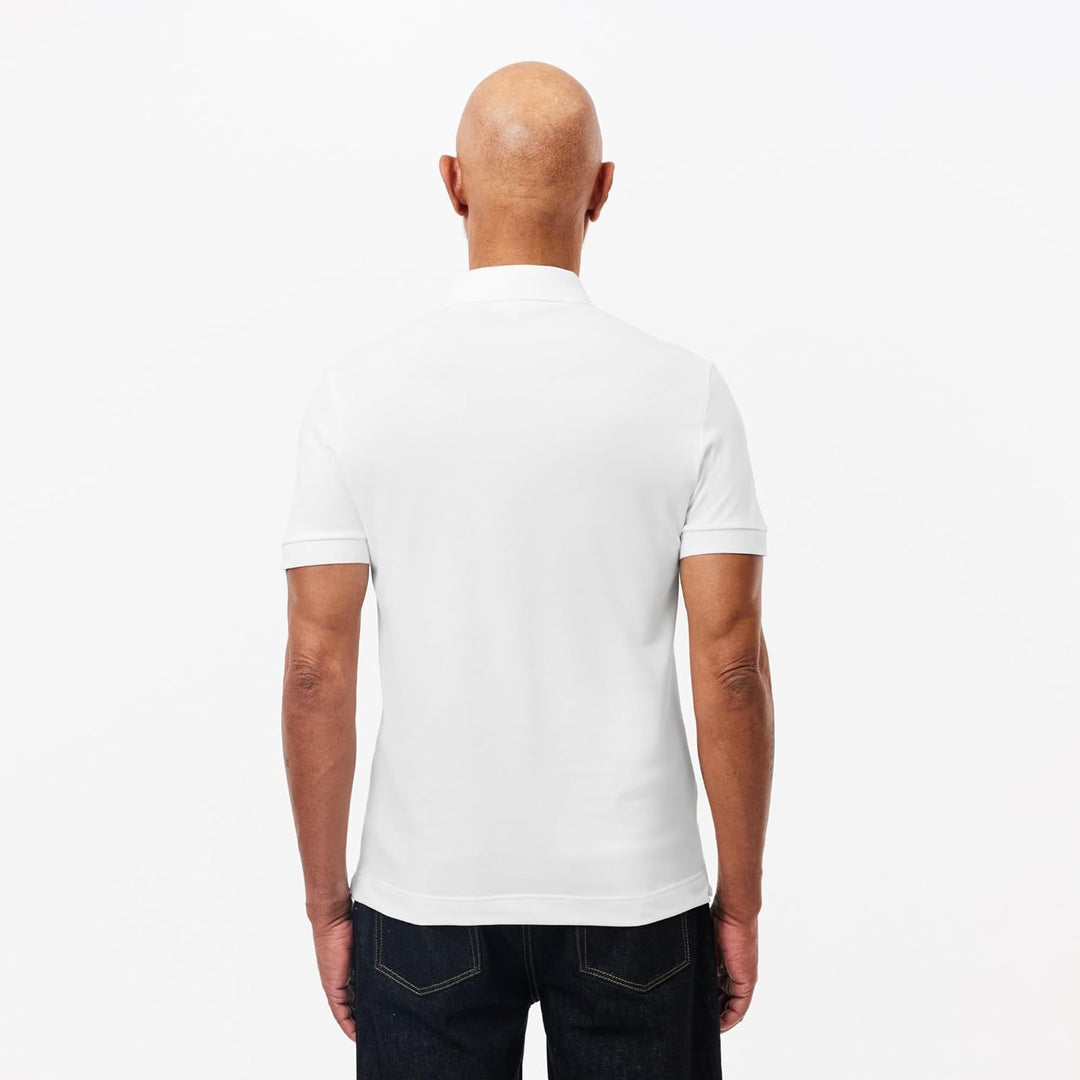 Lacoste Herren Polo-Shirt Kurzarm DH2050, Männer Polo-Hemd,2 Knopf,Regular Fit L White (001), L Whit