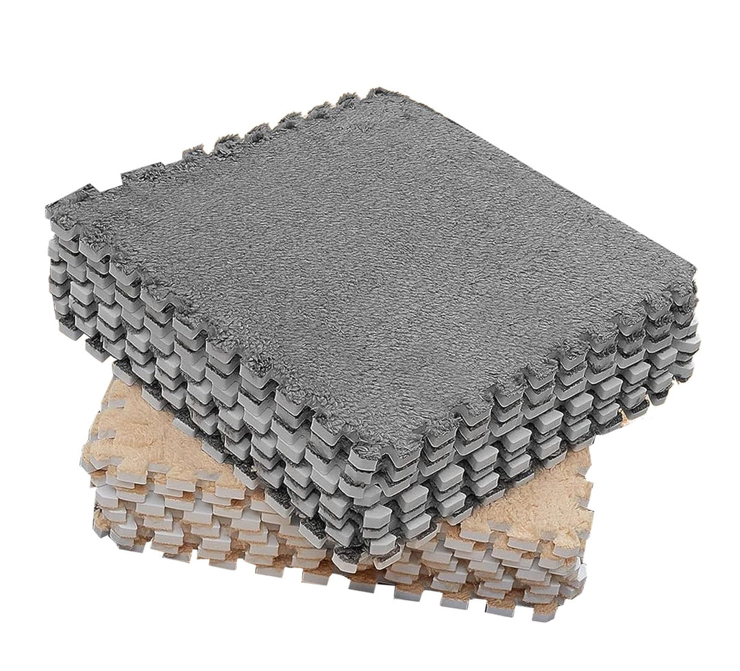 10 Stück 30 Cm/11,8 Zoll Plüschschaum-Bodenmatte, Schaumstoffquadrate-Bodenmatte für den Raumboden (