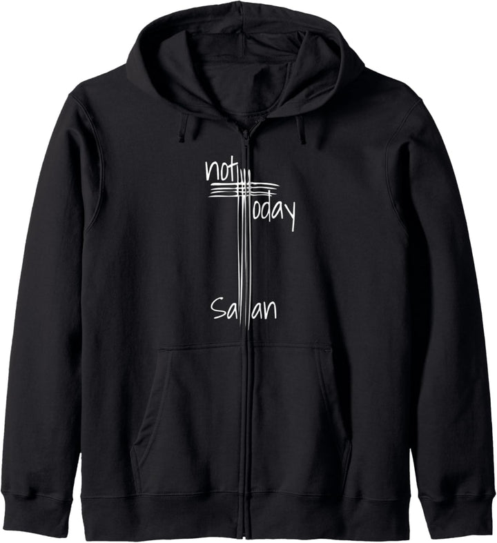 Not Today Satan - Religiöser Slogan Biker Cross Jesus Kirche Kapuzenjacke