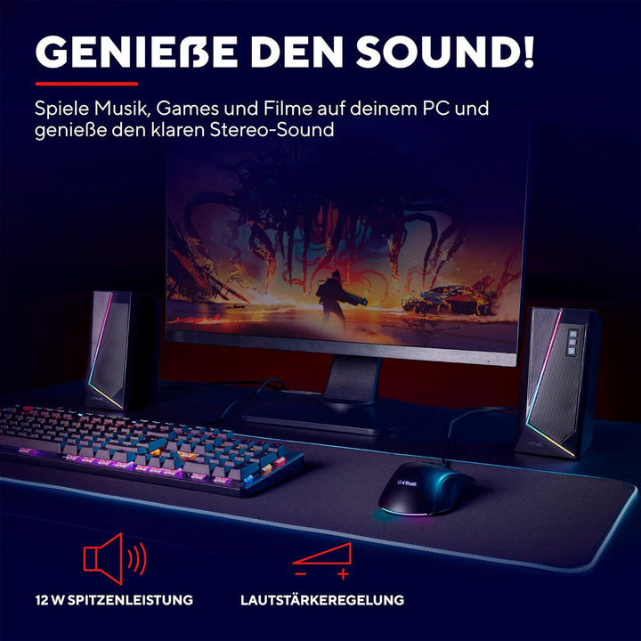 Trust Gaming Lautsprecher für PC GXT 609 Zoxa - Computer Boxen, Lautsprecherset mit 6 Verschiedene R