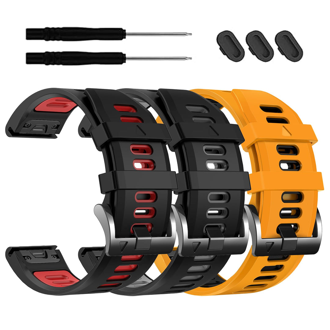 EZMVZKU 22mm QuickFit Armband für Garmin Fenix 8 47mm/Fenix 7/7 Pro/6/6 Pro,Silikon Ersatzarmband Sp