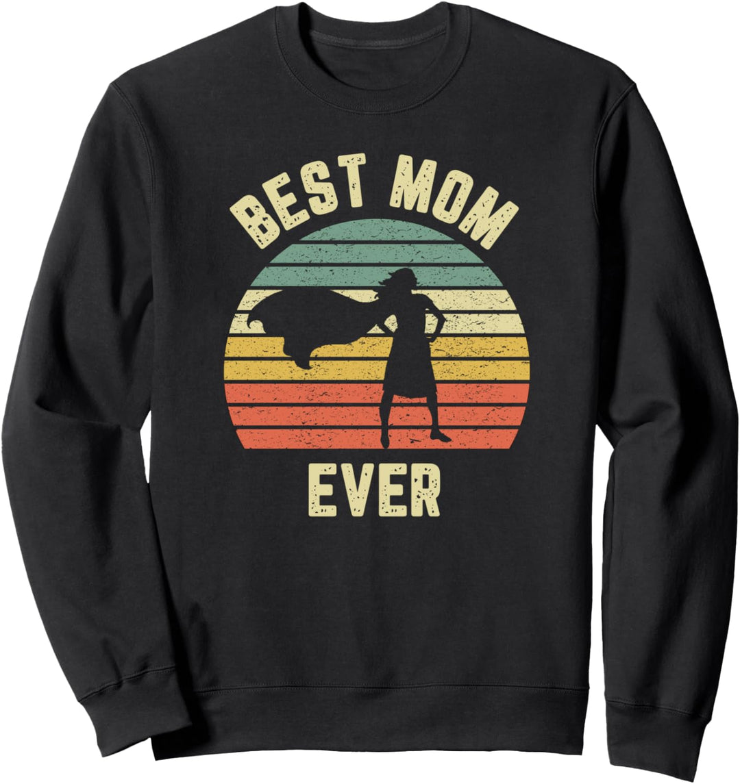 Vintage Best Mom Ever Geschenk Superhelden Lustige Grafik Sweatshirt
