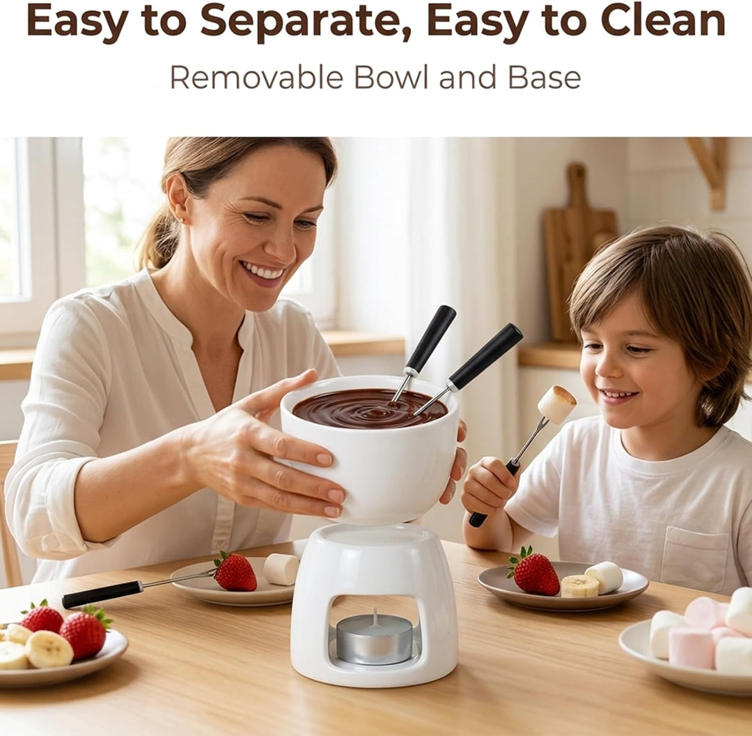 Schokofondue Set, Elektrisches Fondueset Für Schokolade Und Käse, Schokolade Schmelzen Set Mit 6 Tas