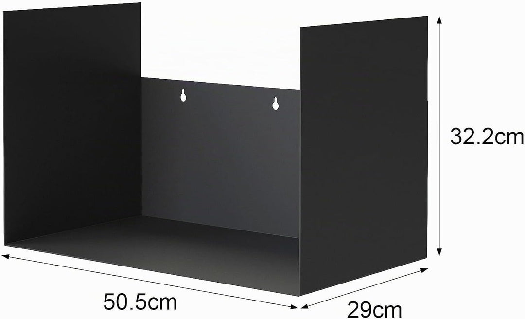 DanDiBo Kaminholzregal Innen Metall Schwarz Kaminholzständer mit Rückwand an der Wand Hängend 96432