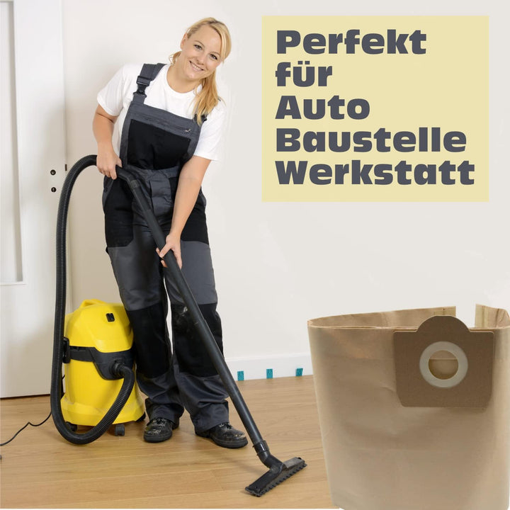 DeClean 20 Staubsaugerbeutel kompatibel mit Kärcher WD3 Ersatzteile WD 3 Premium,P,Extension Kit,Bat