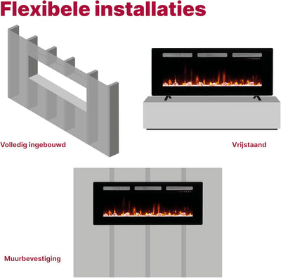 DIMPLEX - Sierra 48" - Elektrokamin - Schwarz, M - Patentierter Optiflame Flammeneffekt - Knisternde