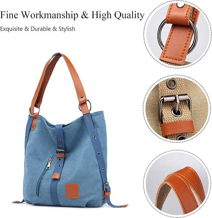 FANDARE Handtasche Damen Umhängetaschen Canvas Schultertasche Rucksack Strandtasche Schultertasche f