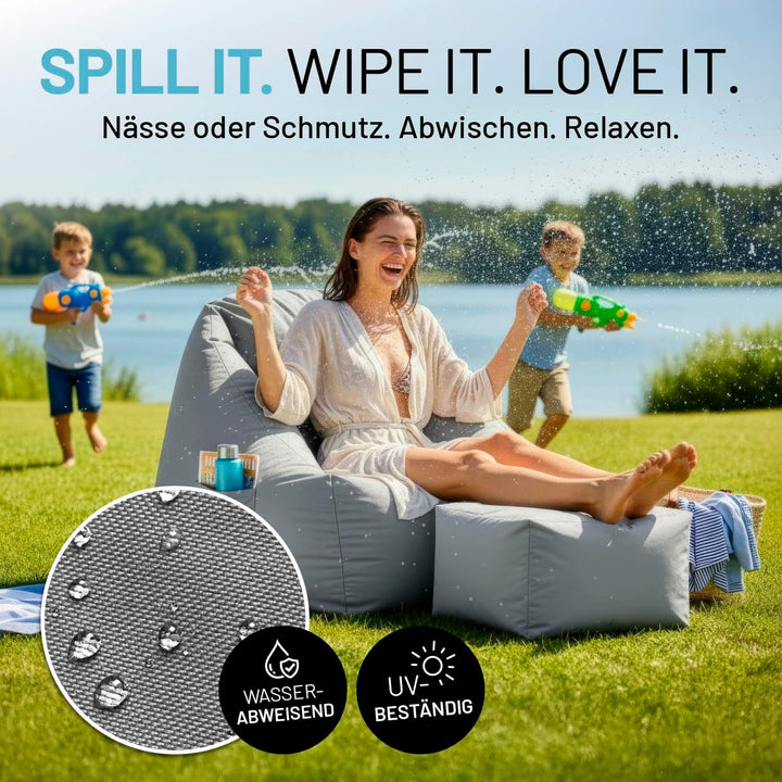 Lumaland Aufblasbarer Hocker | Outdoor Camping Sitzsack - ideal zu Sessel & Sofa | Regulierbarer Luf