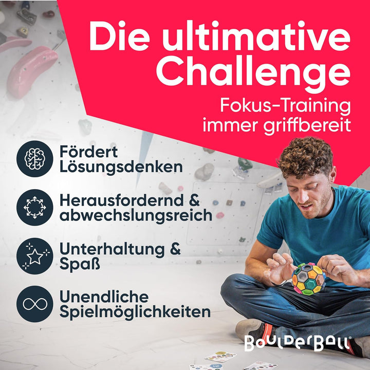 BOULDERBALL 3D Kletterball, Weltneuheit, Klettern auf kleinstem Raum - fördert Konzentration, Kreati
