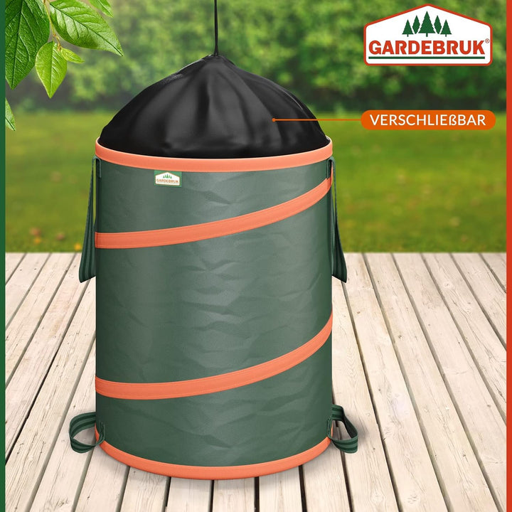 GARDEBRUK® Gartenabfallsack 3x165 Liter 30 kg Belastbarkeit stabil robust abwaschbar Garten Pop up R