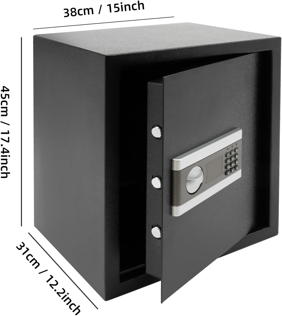 Tresor Elektronischer Safe, 38 * 31 * 45cm Möbeltresor Tresor Feuerfest tresor mit Passwort Notschlü