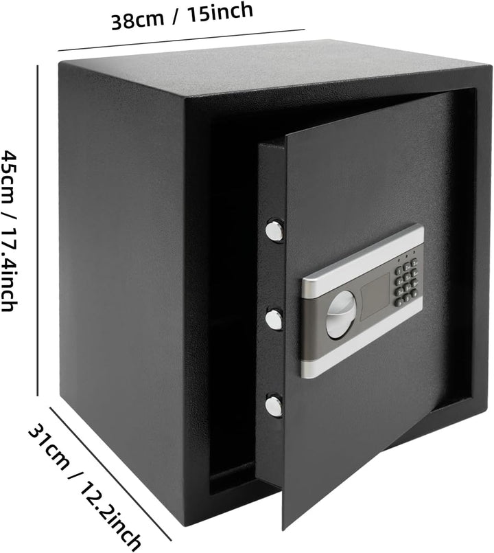 Tresor Elektronischer Safe, 38 * 31 * 45cm Möbeltresor Tresor Feuerfest tresor mit Passwort Notschlü
