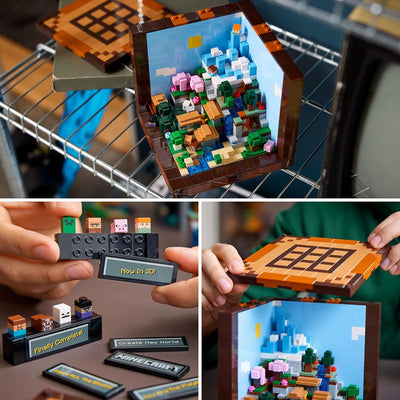 LEGO Minecraft Die Werkbank Bauset, Videospiel-Set mit 8 Figuren, darunter Steve, Alex, Kreaturen un