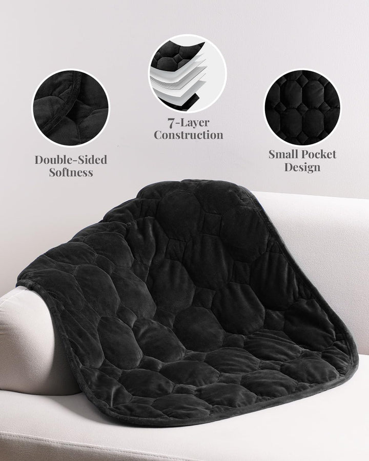 Sivio Kleine Gewichtsdecke 3,2kg Schwarz 74x61cm Schwarz 74 x 61 cm - 3.2 kg, Schwarz 74 x 61 cm - 3