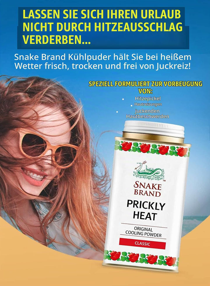 Snake Brand Prickly Heat Cooling Powder 140g Grosshandelspreis Multi-Pack für Apotheke Sportclub Spa