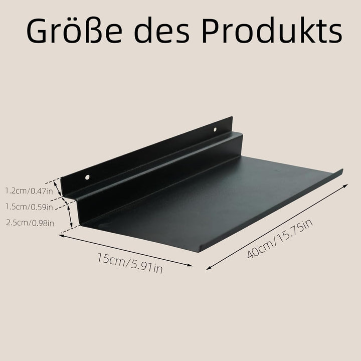 Regal für Akustikpaneele, 40×15cm Slatwall Regale Metall Schwebende Wandregale Akustikpaneele Ablage