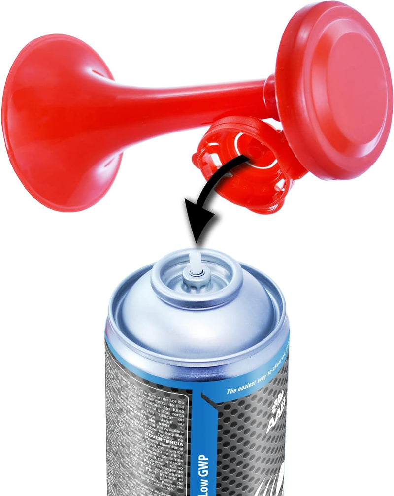 AAB Signal Horn – Laut Air Horn 106 dB(A), Gashupe Fussball Mit Nicht Brennbarem Gas, Bis Zu 320 Kur