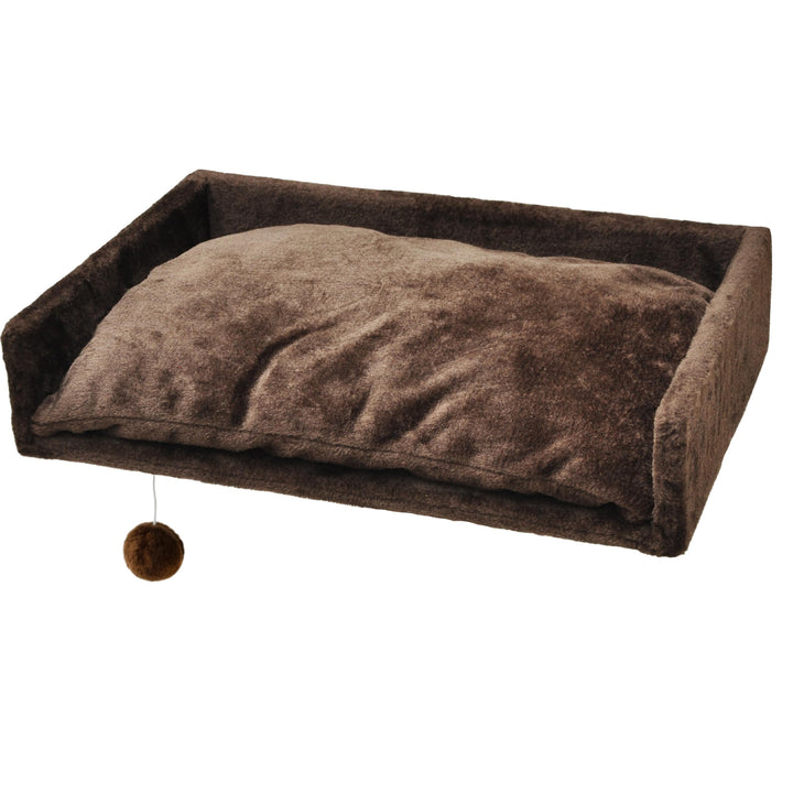 nanook Liegeplatz Top für Katzen-Kratzbaum mit Kissen gross XXL 60x40 cm - braun, braun