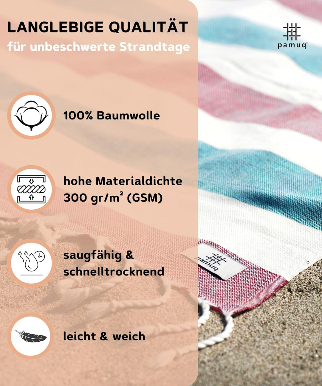 Strandtuch XXL Saunatuch Badetuch Hamamtuch Gross Baumwolle Duschtuch Pestemal Handtuch Fouta Pareo