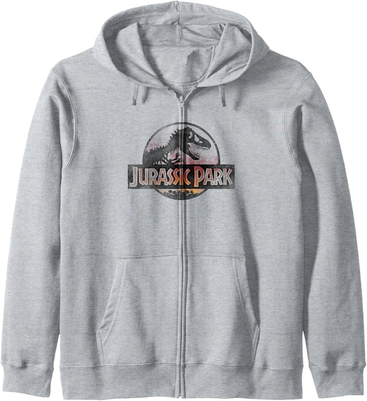 Jurassic Park Orange Gradient Sunset Logo Kapuzenjacke