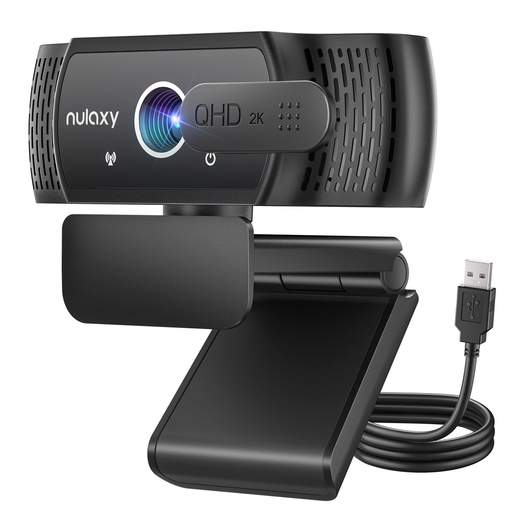 Nulaxy QHD 2K Webcam mit Automatische Lichtkorrektur, PC Camera mit 2 Rauschunterdrückungs Mikrofone
