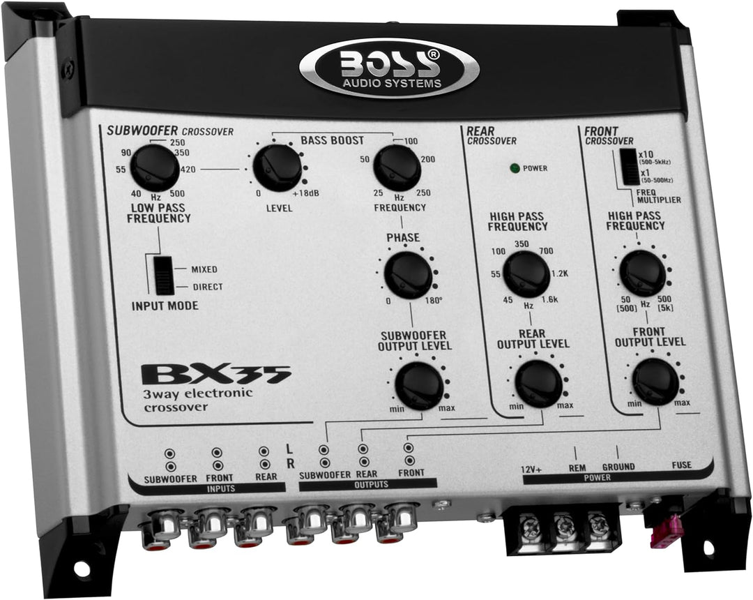 BOSS Audio BX35 3-Wege-Vorverstärker-Crossover mit Fernbedienung für Subwoofer
