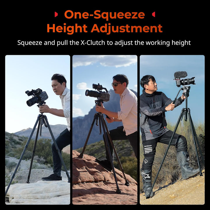 SMALLRIG x Potato Jet Tribex Hydraulisches Carbonfaser-Stativ Tripod, Schnell Ausziehbares Kamera-Vi