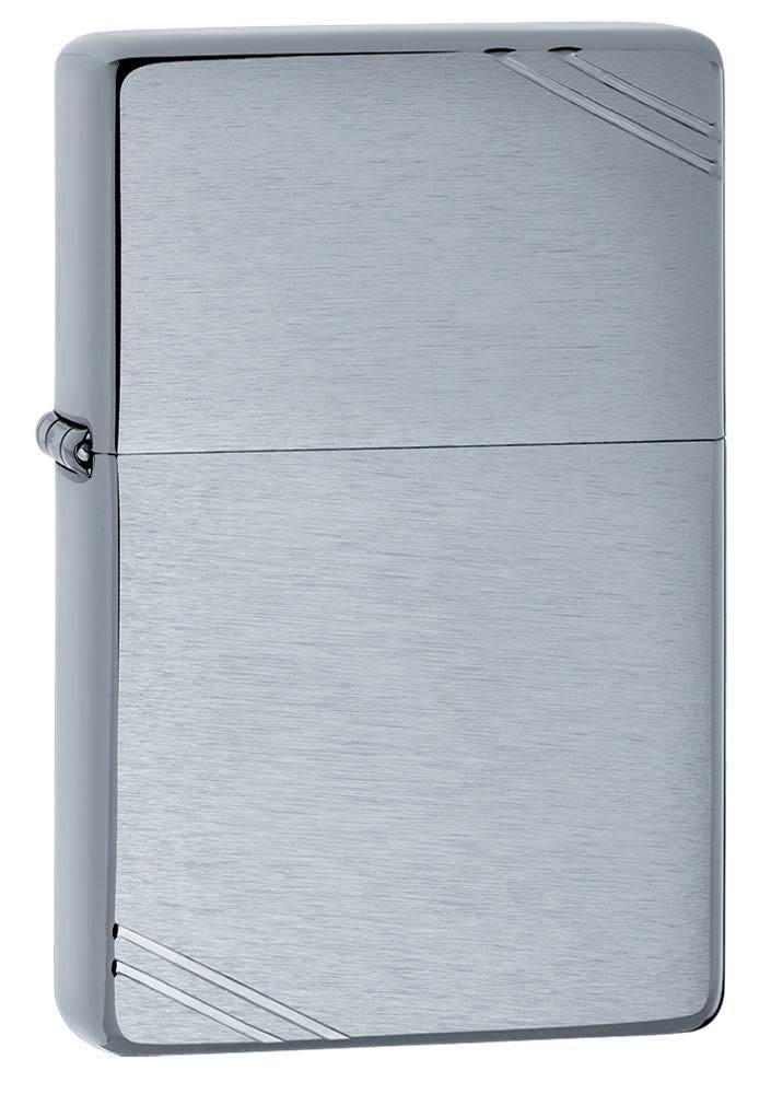 Zippo 230 60001167 Classic Vintage Brushed Chrome Feuerzeug, Messing, Brushed Chrome