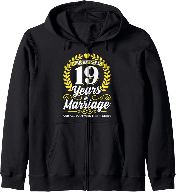 Ich habe 19 Jahre Ehe überlebt 19. Hochzeitsjubiläum Kapuzenjacke