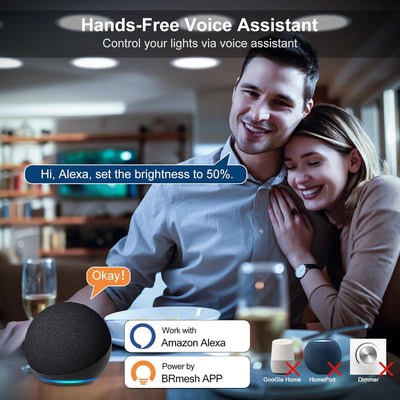 ChangM LED Einbaustrahler 230V Smarte LED Spot Deckenleuchte Alexa Bluetooth 12W IP44 4Zoll Einbaule