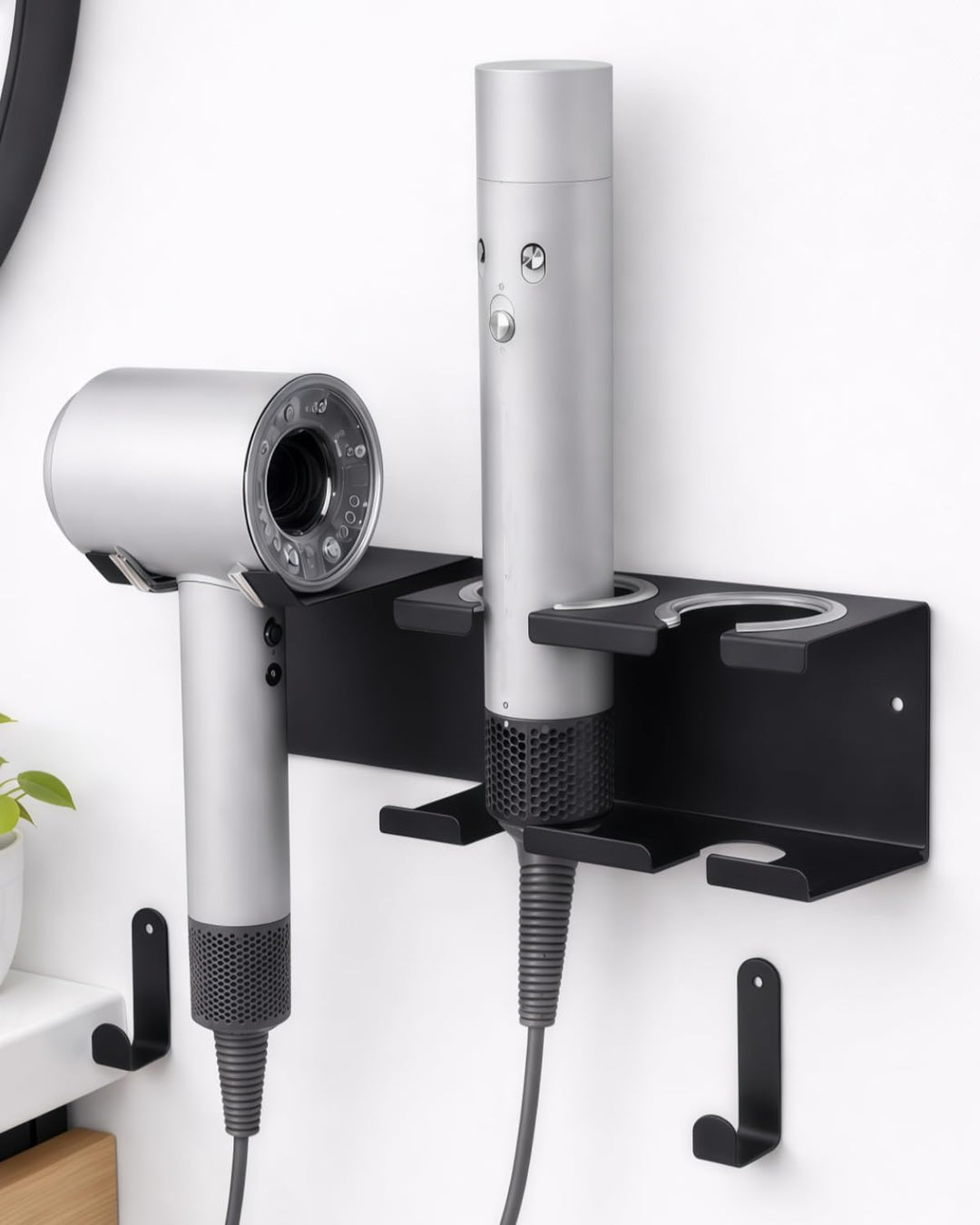 Föhn Halterung, 3in1 Fönhalter Ohne Bohren für Bad, Föhn und Glätteisen Halterung Wandmontage Haartr