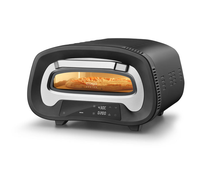 CASO PizzaChef 430° - Pizzaofen, 80-430°C, 8 Automatikprogramme, Cordierit Pizzastein (33x33cm), ein