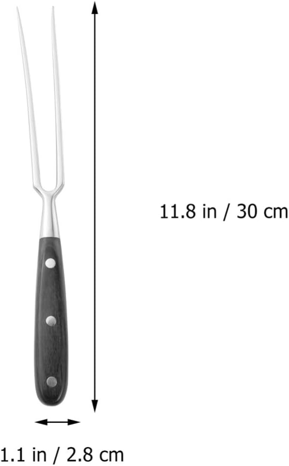 BESTONZON Fleischgabel aus Rostfreiem Stahl mit Holzgriff Grillgabel Tranchiergabel Kochgeschirrset
