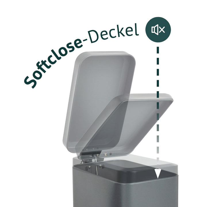 SVITA STM10 Mülleimer Treteimer Tretmülleimer Abfalleimer 10l inkl. Inneneimer Softclose-Deckel Fuss