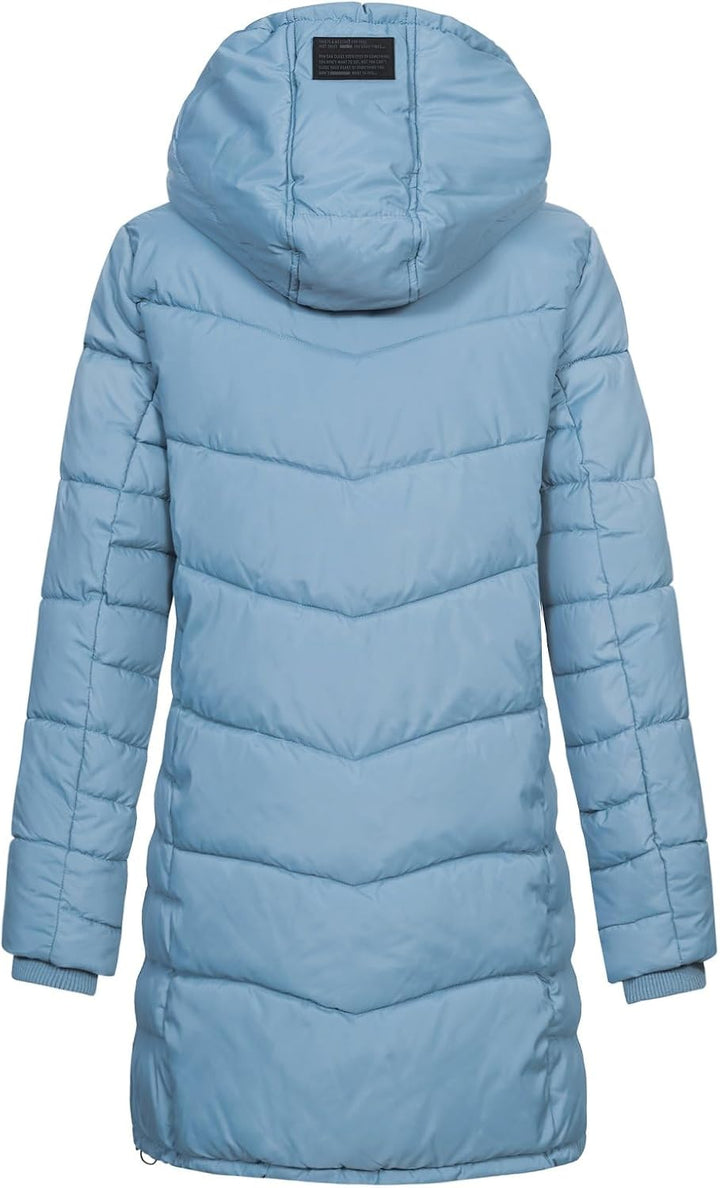 Sublevel Damen Jacke Steppmantel LSL-412 mit gefütterter Kapuze M Morning Fog Blue, M Morning Fog Bl