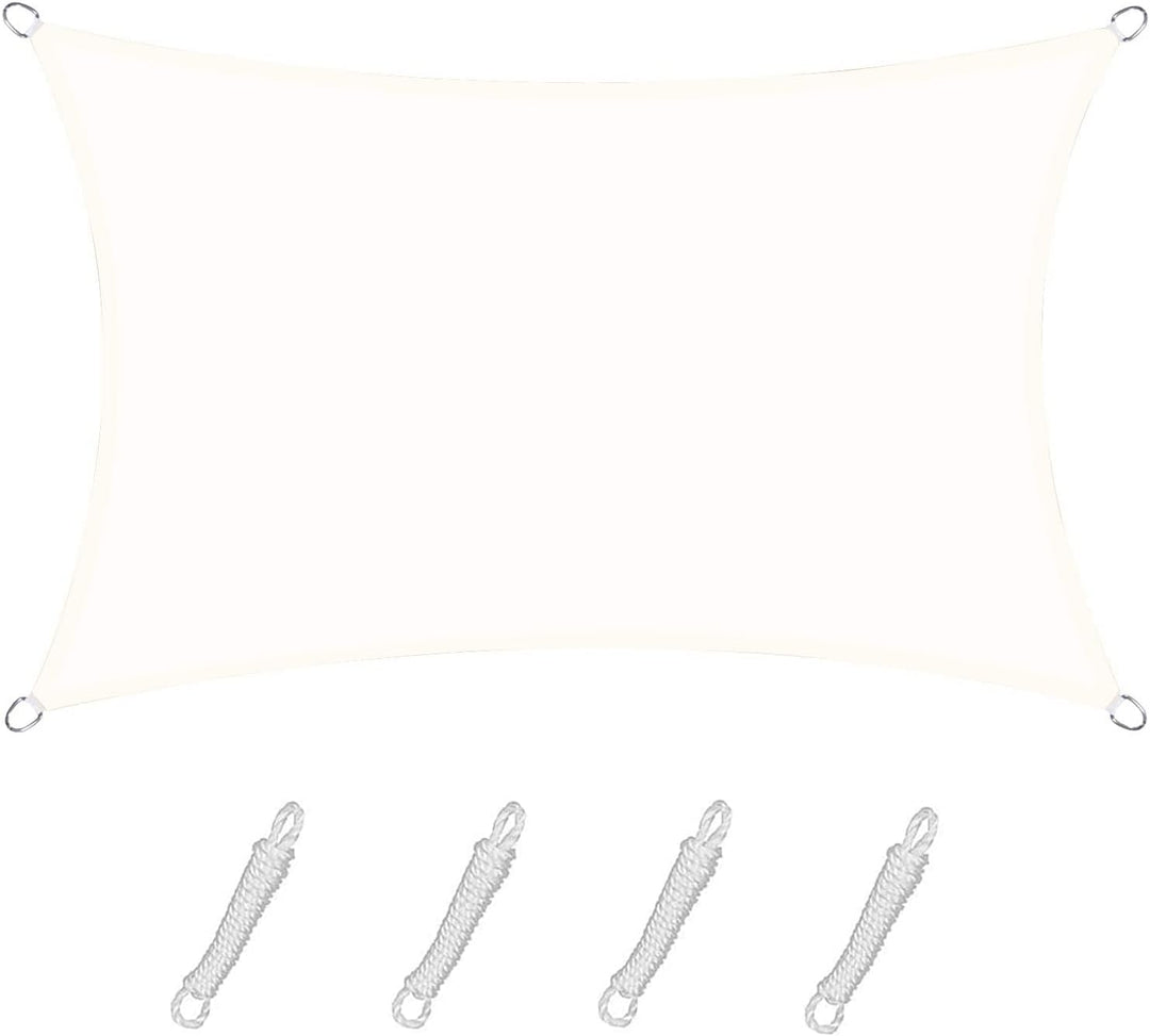 Sunnylaxx 4x6m Sonnensegel Rechteckig, Wasserdicht Sonnenschutz Sunsegel Color Creme, 95% UV-Schutz,