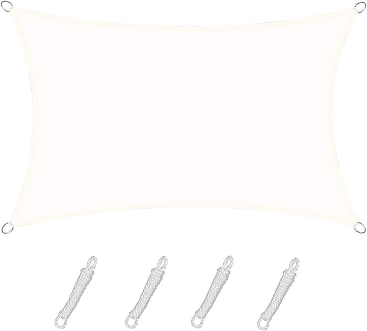 Sunnylaxx 4x6m Sonnensegel Rechteckig, Wasserdicht Sonnenschutz Sunsegel Color Creme, 95% UV-Schutz,