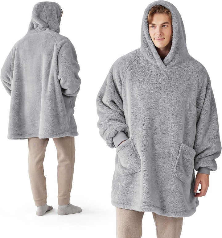 BEDSURE Hoodie Decke mit Ärmeln Deckenpullover - Tragbare Decke zum Anziehen Erwachsene XXL, Übergro