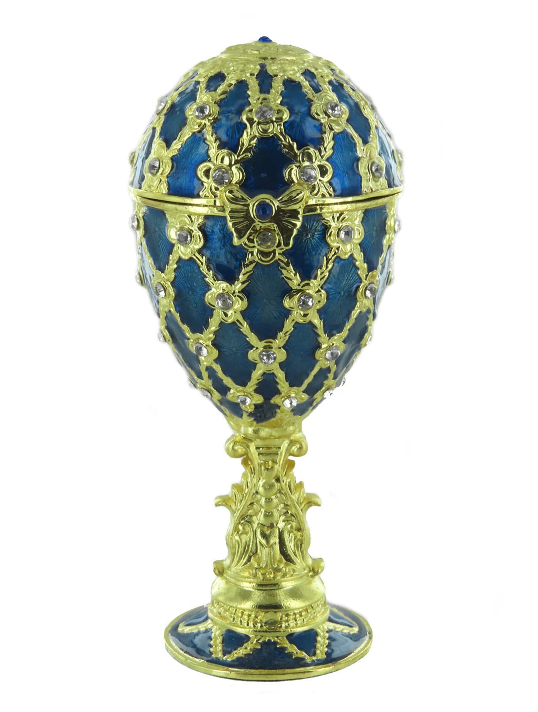 Lutèce Créations Musikalisches Ei/Schmuckei im Fabergé-Stil aus Metall mit Spieluhr, Vergoldungen, S