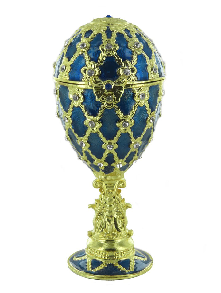 Lutèce Créations Musikalisches Ei/Schmuckei im Fabergé-Stil aus Metall mit Spieluhr, Vergoldungen, S