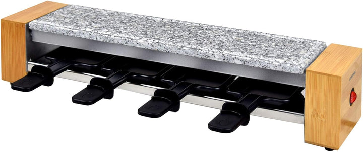 Syntrox Germany RAC-600W Corippo Raclette mit antihaftbeschichteter Grillplatte und Natursteinplatte