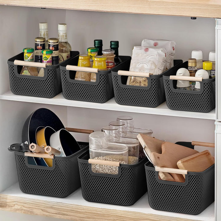 6er-Set Aufbewahrungsbox (3x Gross 35x22,5x16,2cm + 3x Mittel 30x20,4x14,2cm) -Aufbewahrungskorb Küc